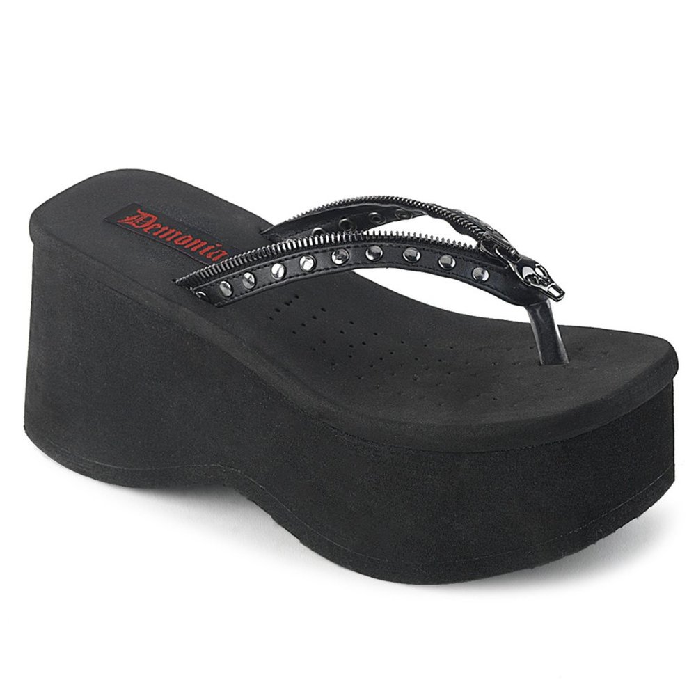 Demonia Funn 33 Black Platform Sandals